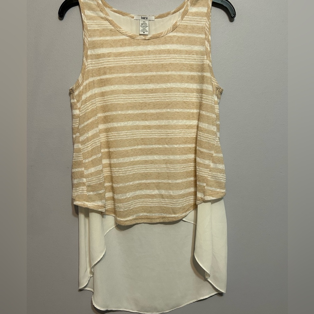 Bar III high-low flutter back sleeveless top